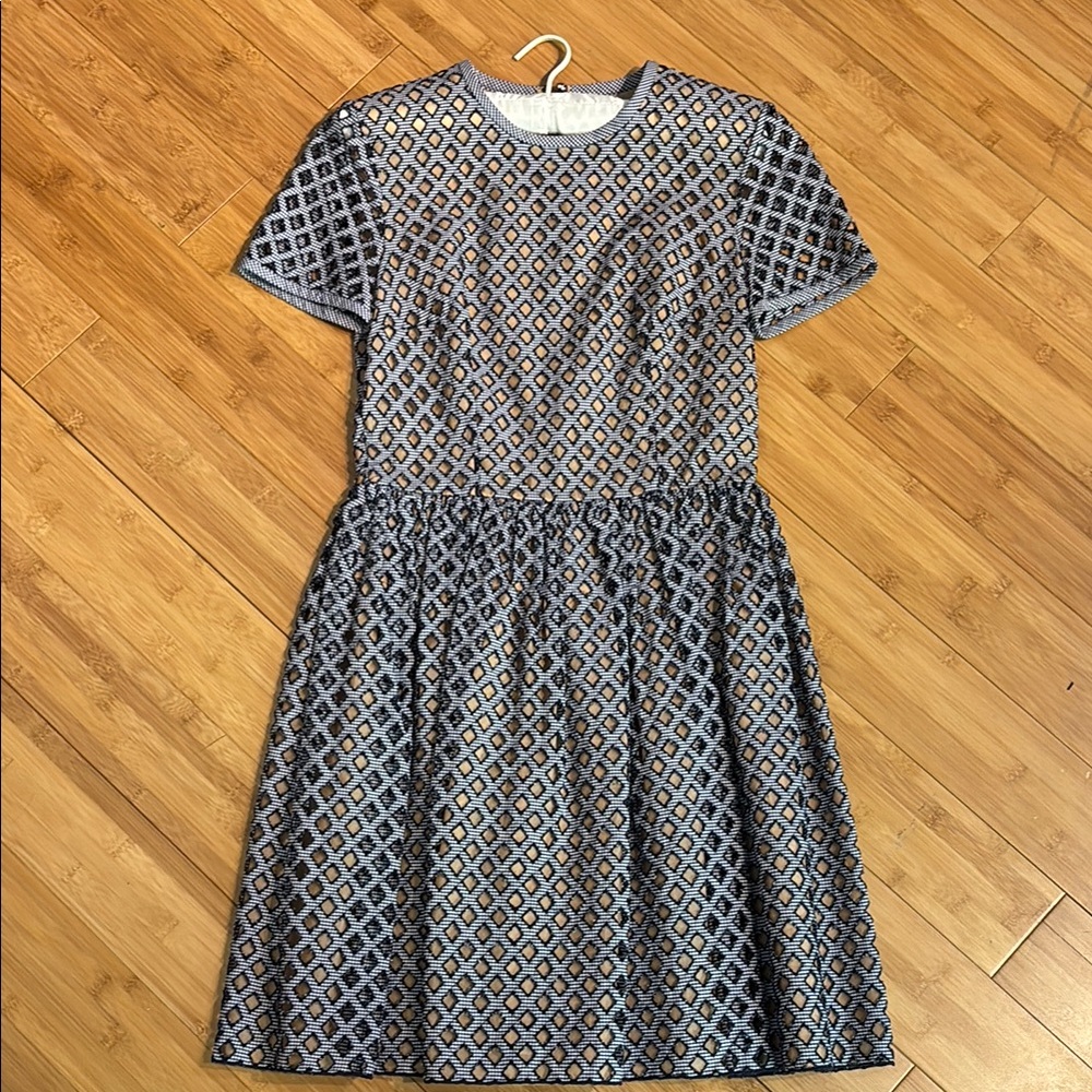 Michael Kors Navy Print Cut Out Dress
